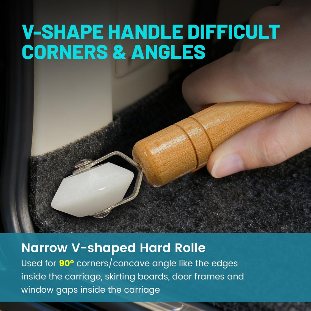 NuIth V-shaped POM head closeup built for tight corners and seam adhesion