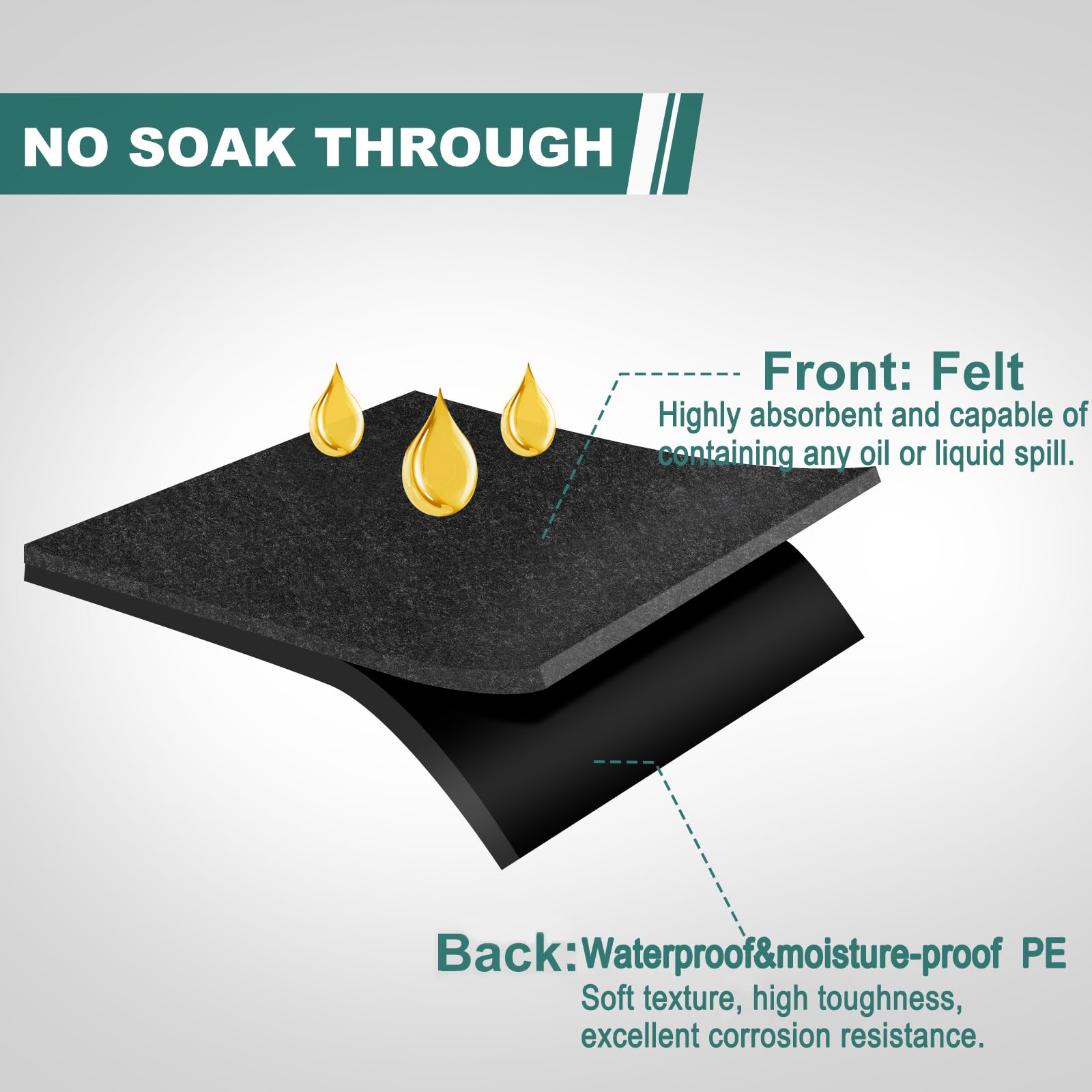 Nujzuir close-up of absorbent top fabric demonstrating fast liquid uptake