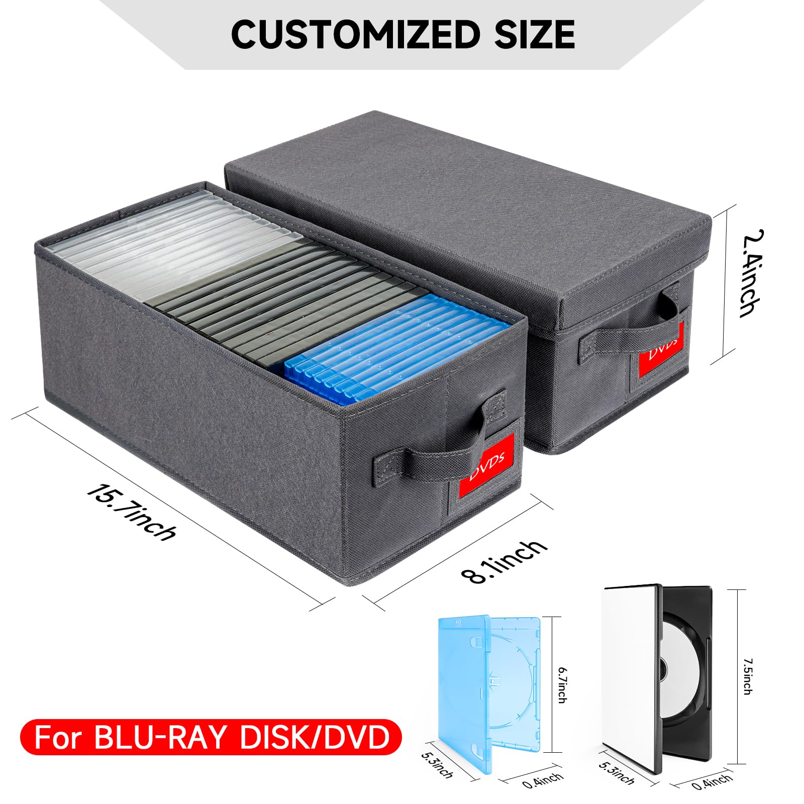 NUSWOR open storage box filled with DVD cases for quick, organized access