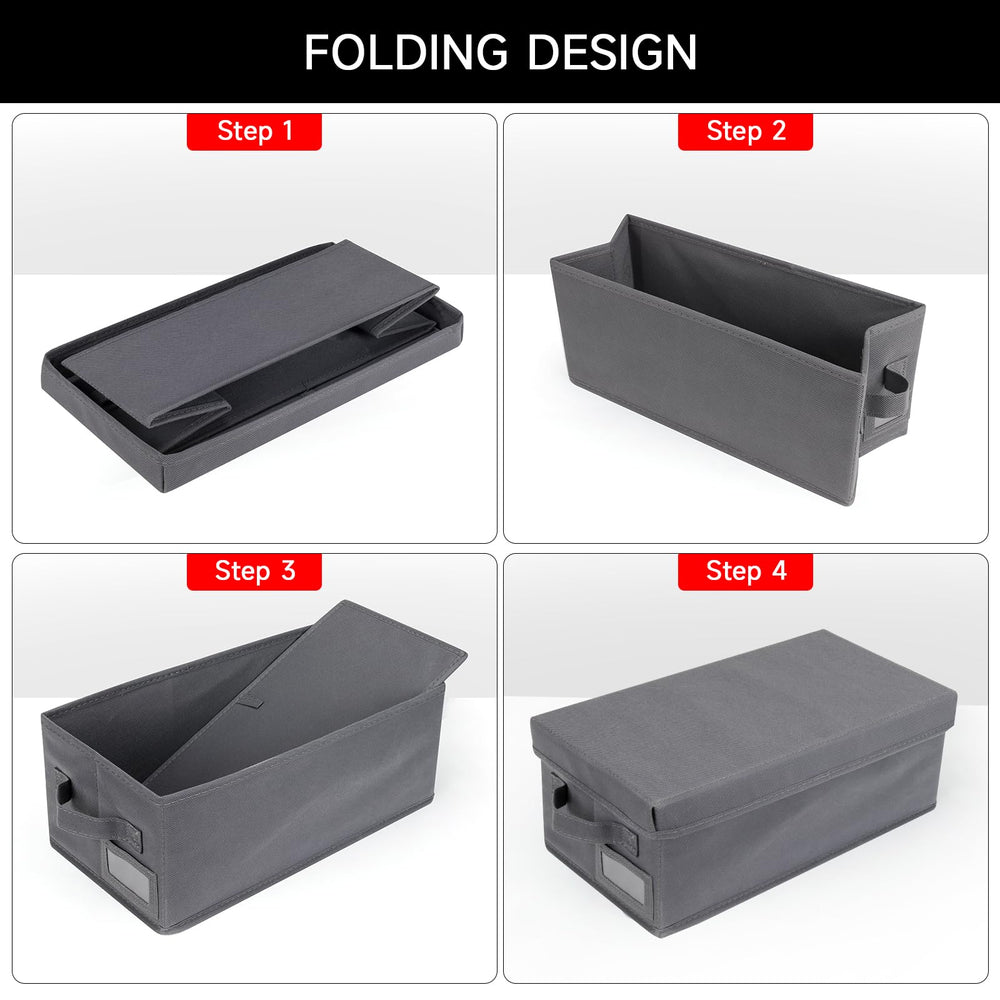NUSWOR stacked boxes in living room saving space and creating neat storage
