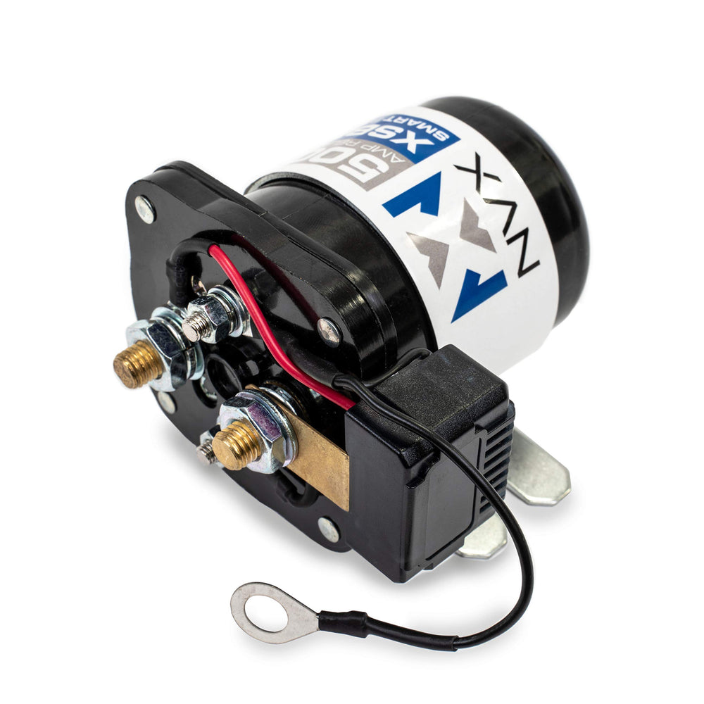 NVX terminal close-up showing heavy-duty posts and secure high-current connections