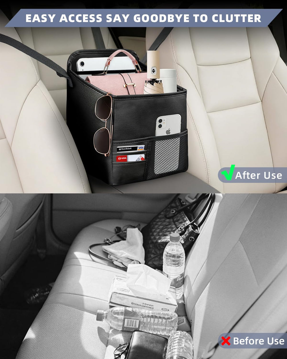Nyiar lifestyle shot driver reaching organizer for quick access