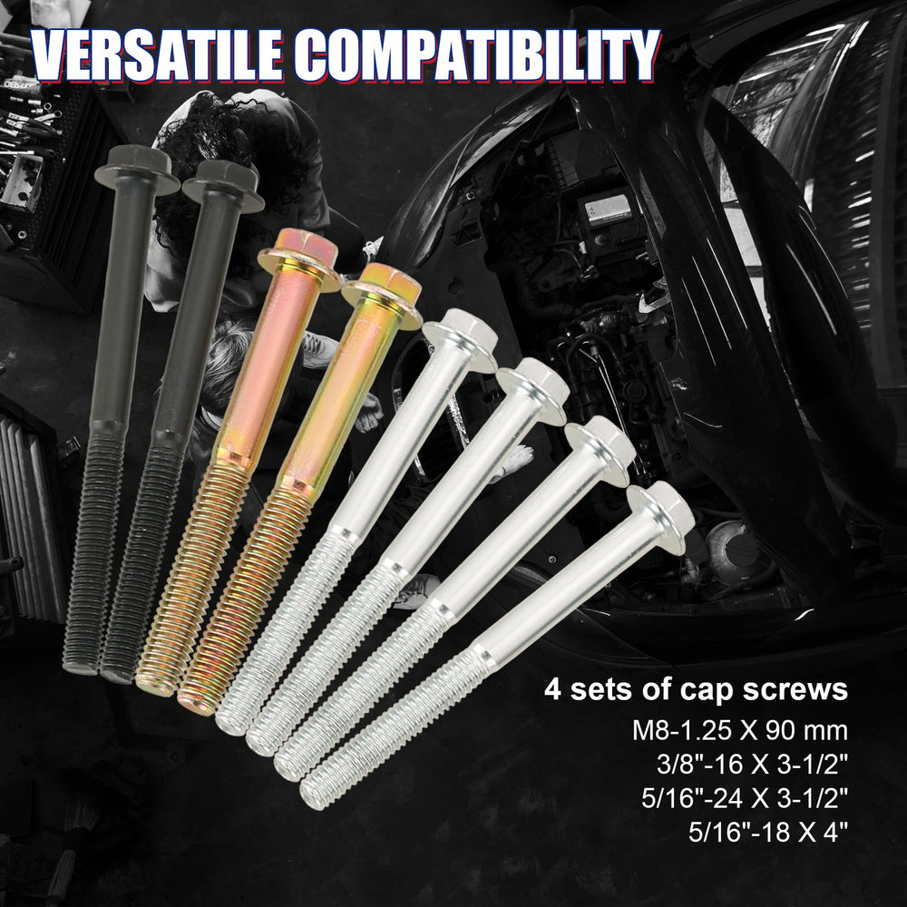 NYXOVA array of four cap screw sets laid out to show thread size versatility