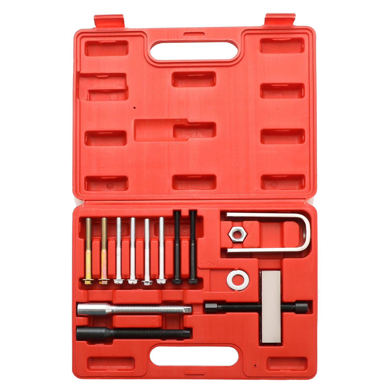 NYXOVA front view of full steering wheel puller kit for organized storage and quick access