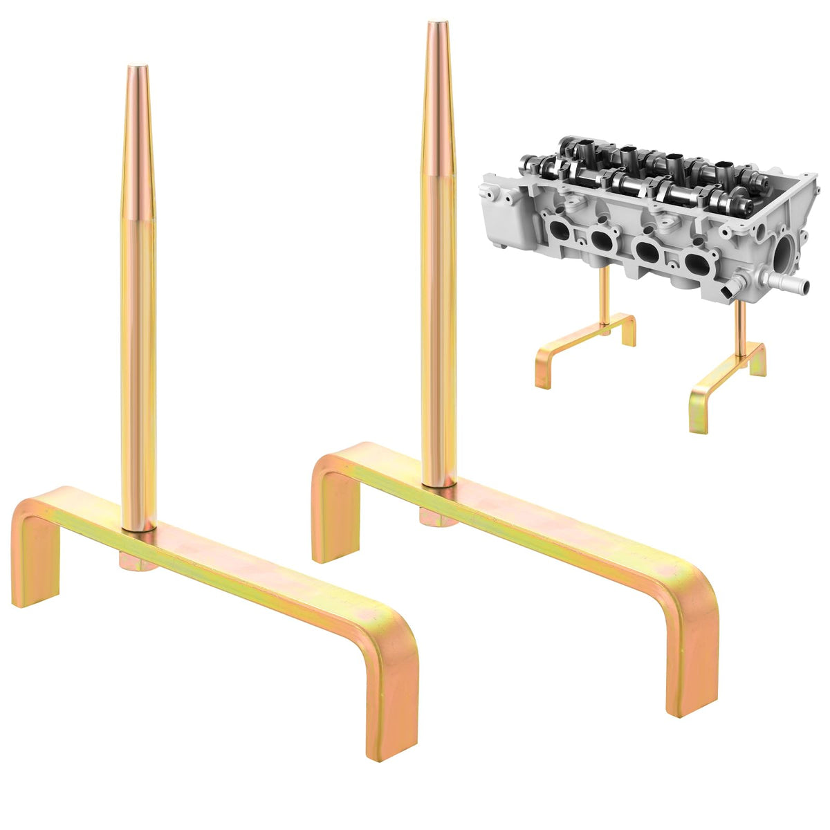 NYXOVA front view of two-piece head stands showing sturdy support and stability