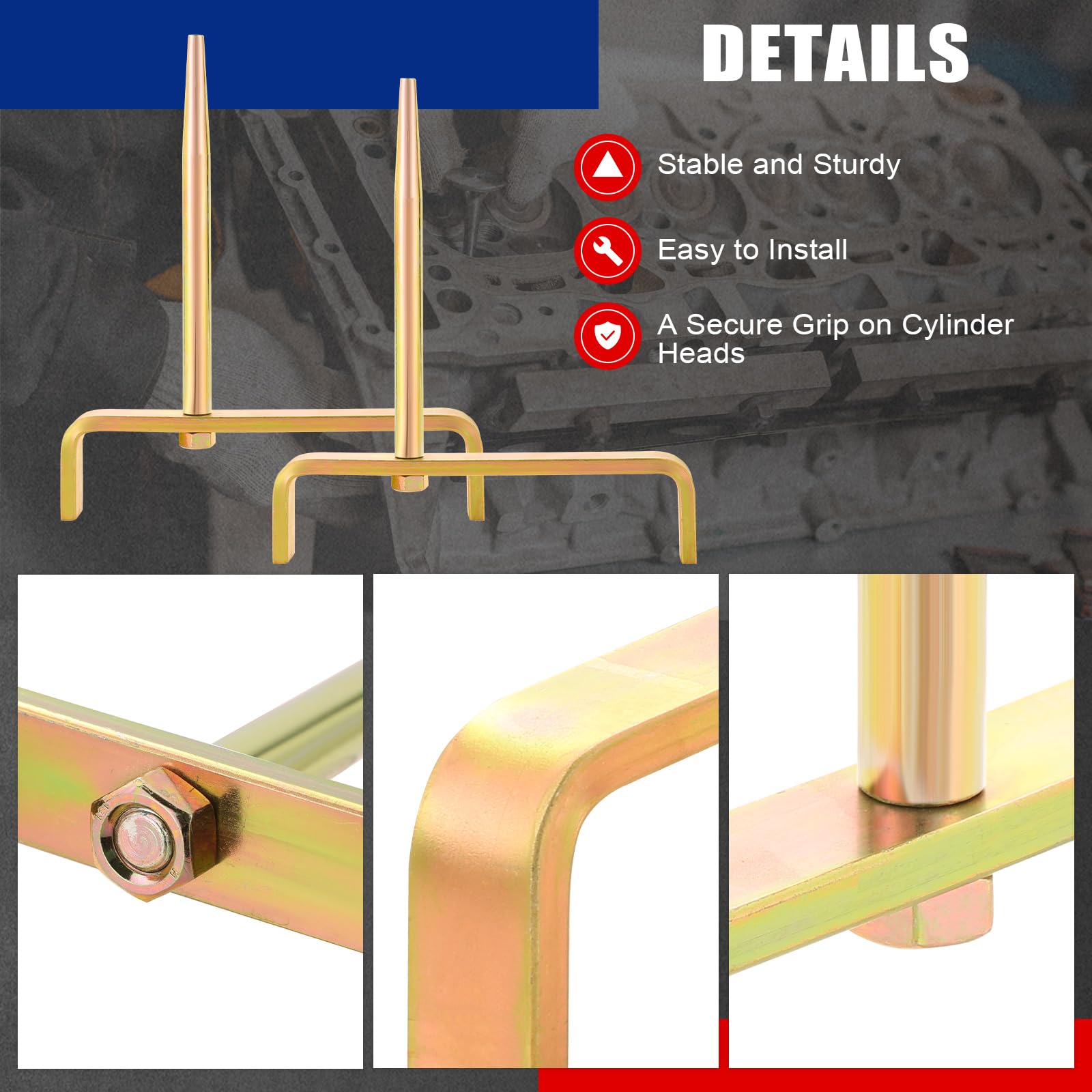 NYXOVA side profile showing thick locating pin and rod for heavy-duty rigidity