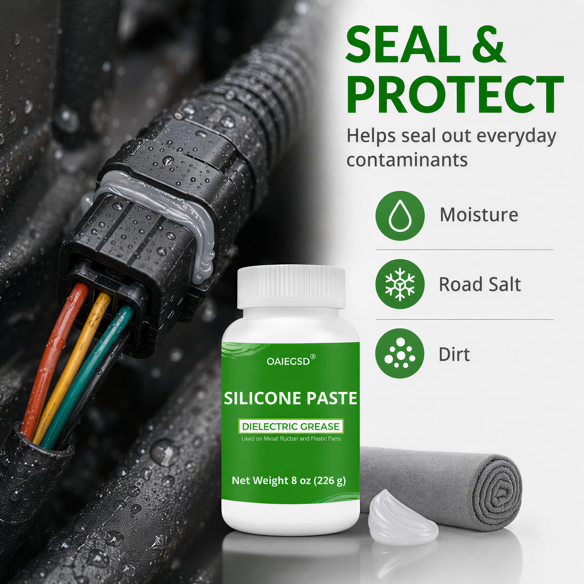 OAIEGSD used on spark plug boot to ease removal and reduce leakage