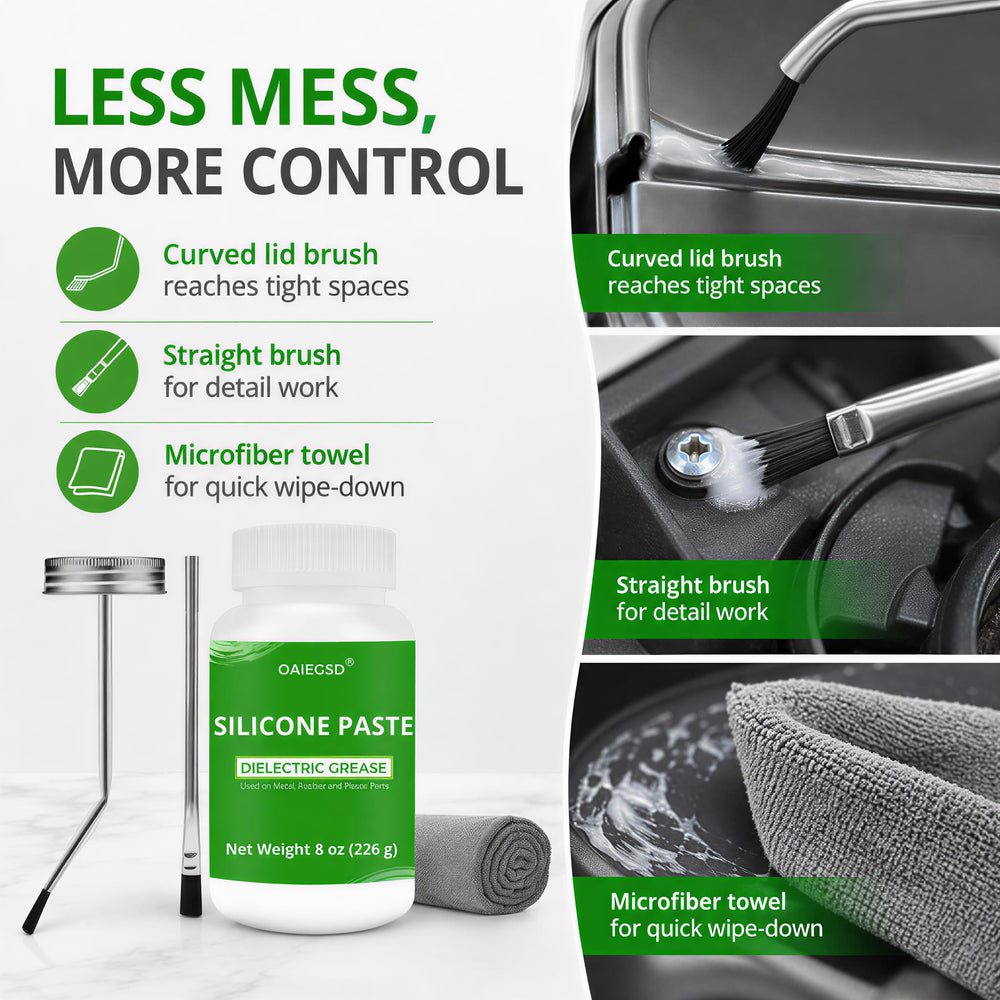 OAIEGSD straight and curved brushes with towel for precise application
