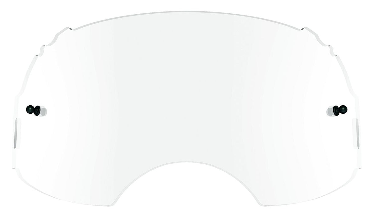 Oakley Airbrake MX clear lens front view showing optical clarity and durable finish