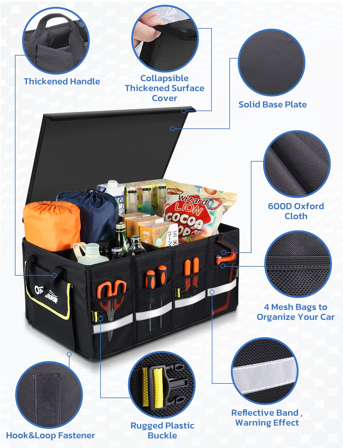 Oasser mesh side pockets closeup holding small items benefit quick-access convenience