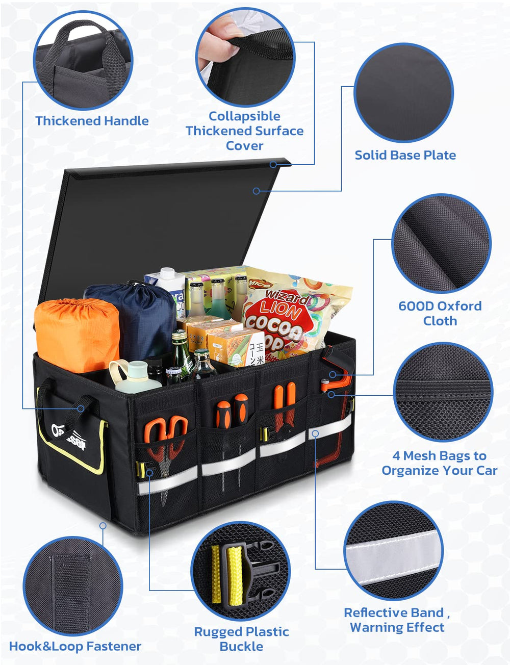 Oasser mesh side pockets closeup holding small items benefit quick-access convenience