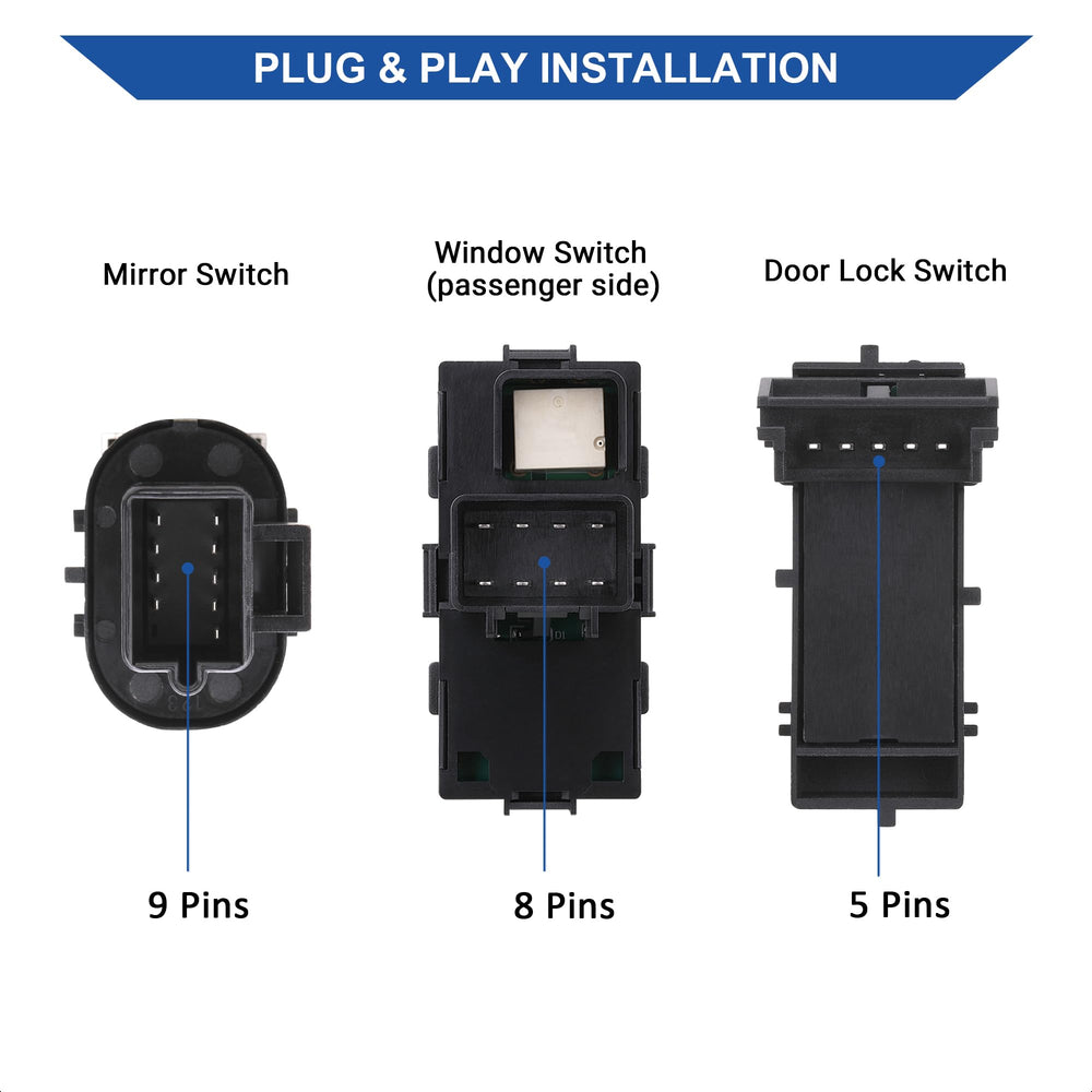 Obaee driver door lock switch detail demonstrating solid build and reliability