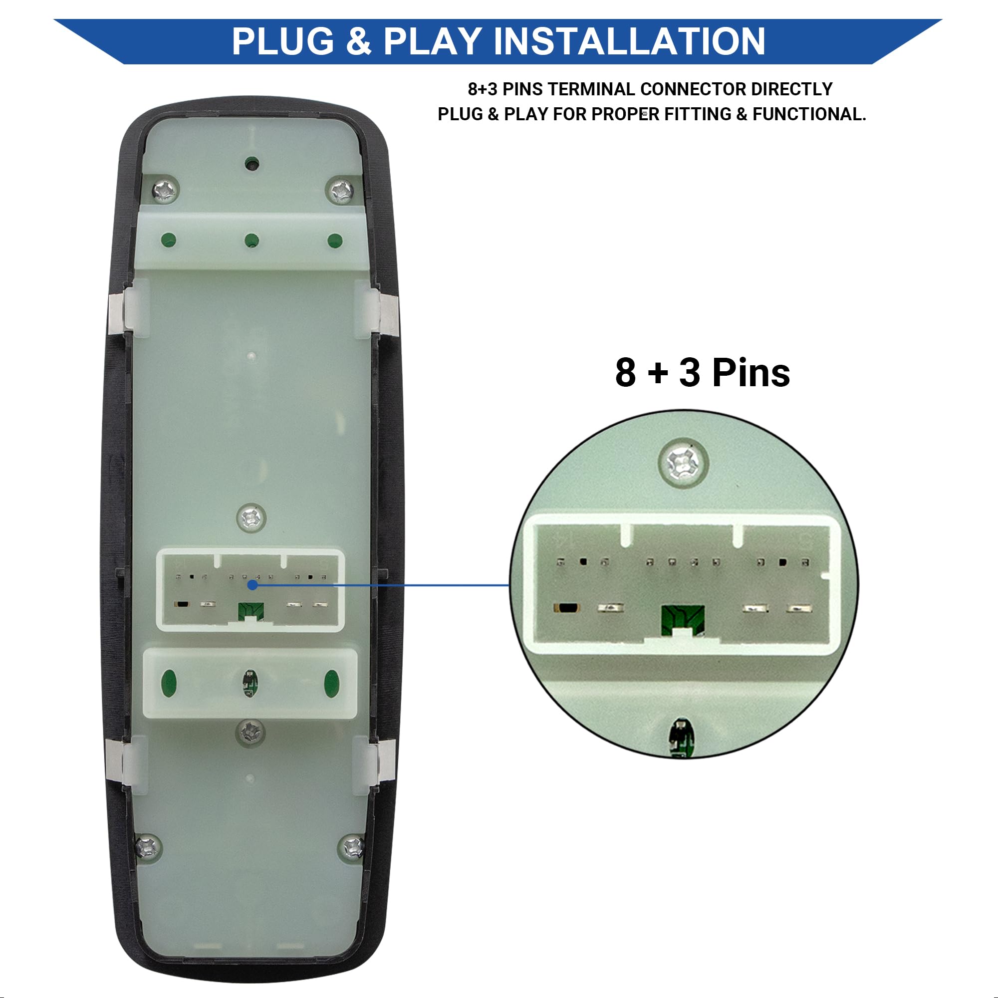 Obaee driver switch rear housing image showing mounting points and durability