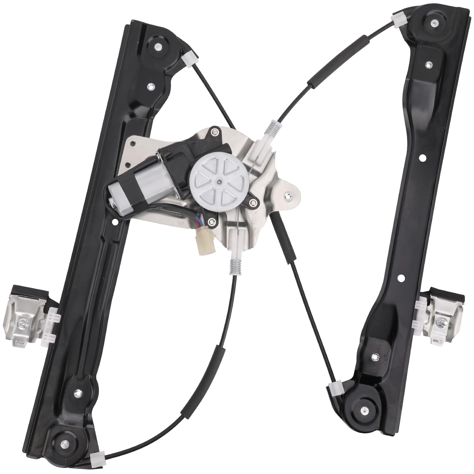 Obaee front right regulator assembly showing complete unit and fitment benefit