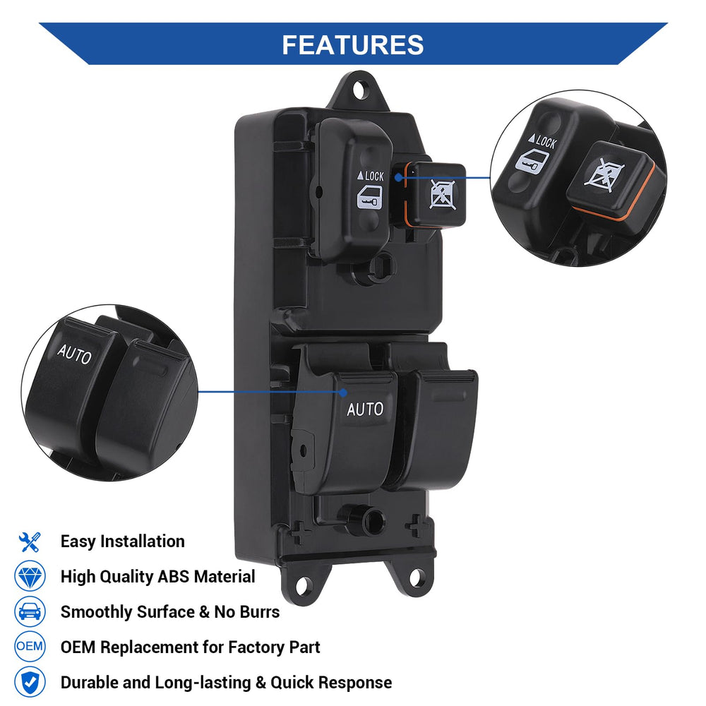 Obaee switch installed in door panel restoring driver window control functionality