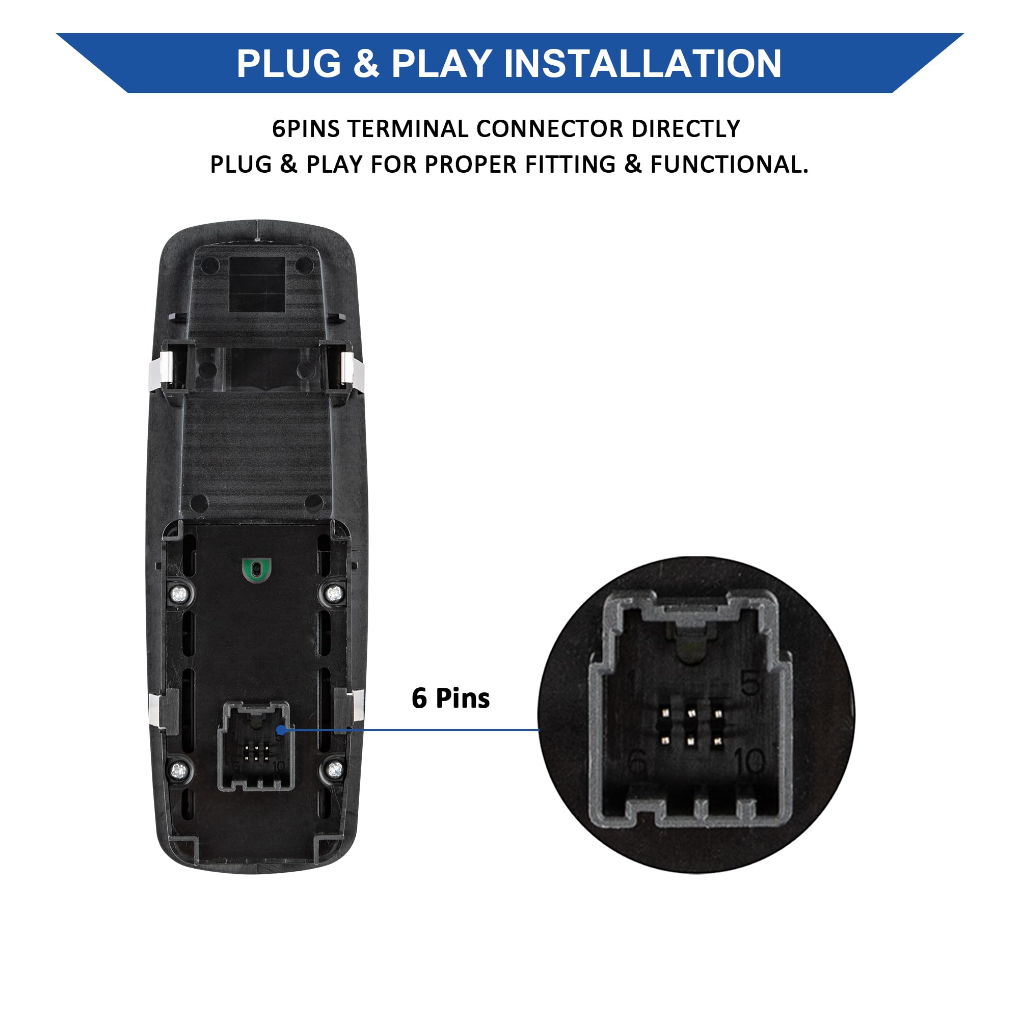 Obaee switch installed in car door demonstrating restored window control benefit