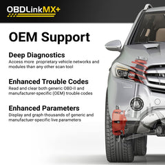 OBDLink MX+ close-up of connector highlighting durable plug and secure fit