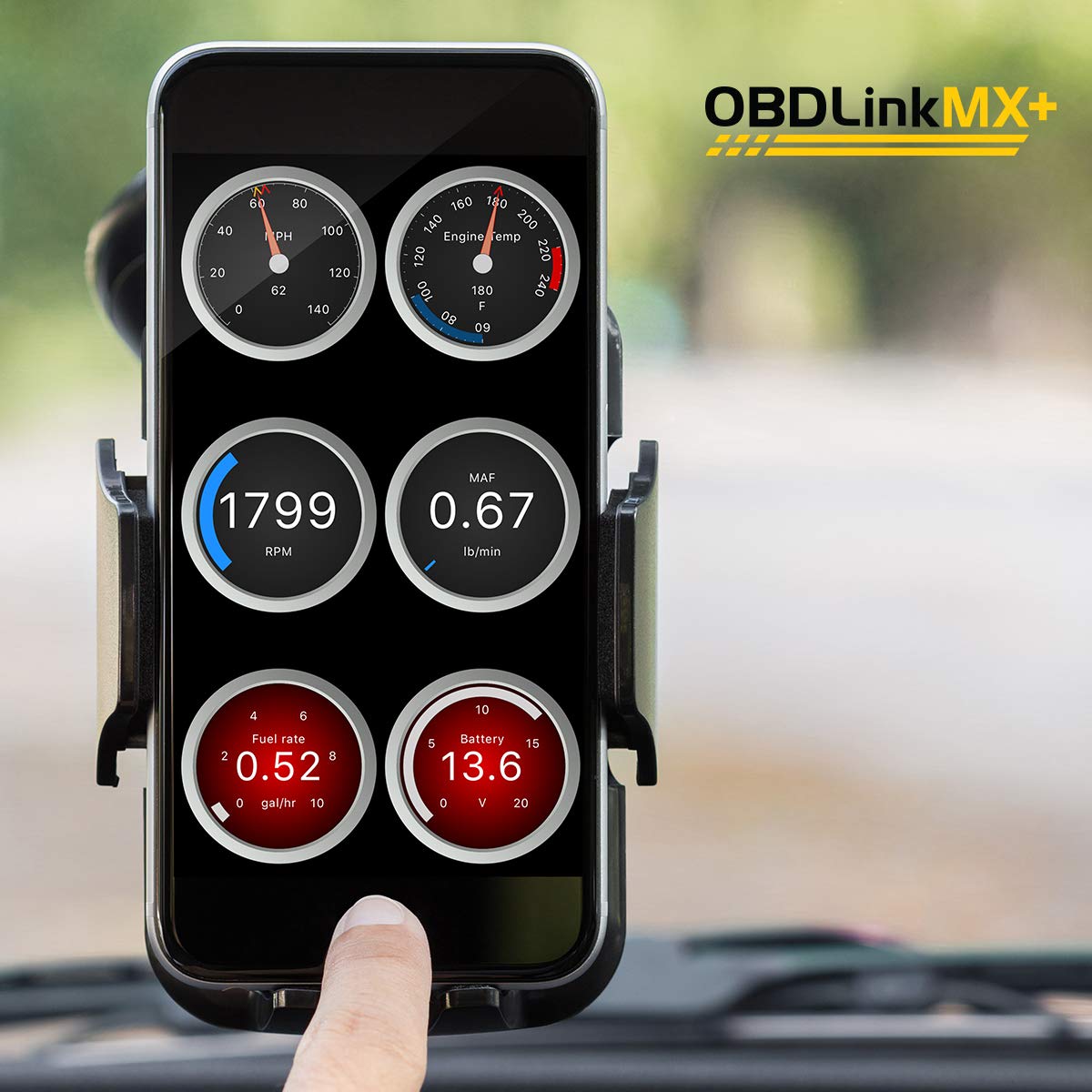 OBDLink MX+ in a garage setting showing professional diagnostics at home