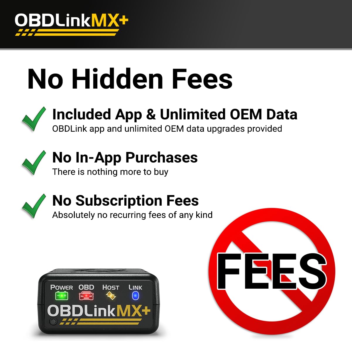 OBDLink MX+ next to a coin showing scale and portability advantage