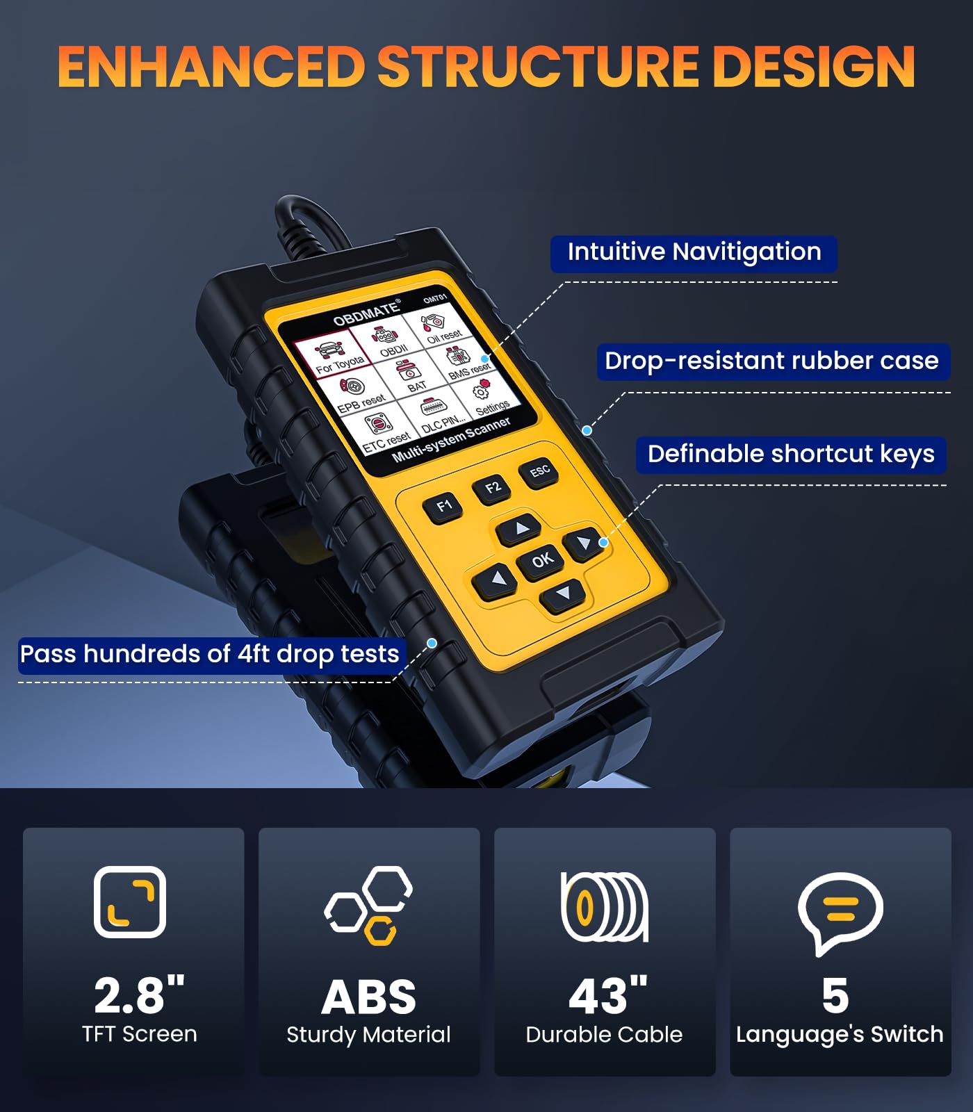 OBDMATE OM701 used in a garage setting to speed diagnostics and repairs