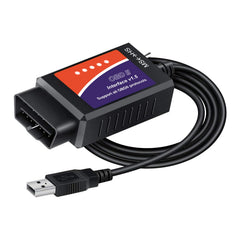 OBDResource ELM327 front view showing compact adapter for reliable diagnostics