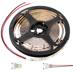 Obeaming front view of strip lighting showing slim tape and labels, ideal upgrade