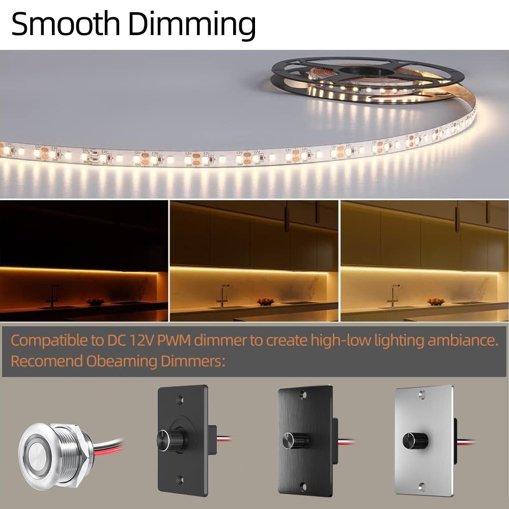 Obeaming strip laid beside a tape measure showing the full 16.4 foot length