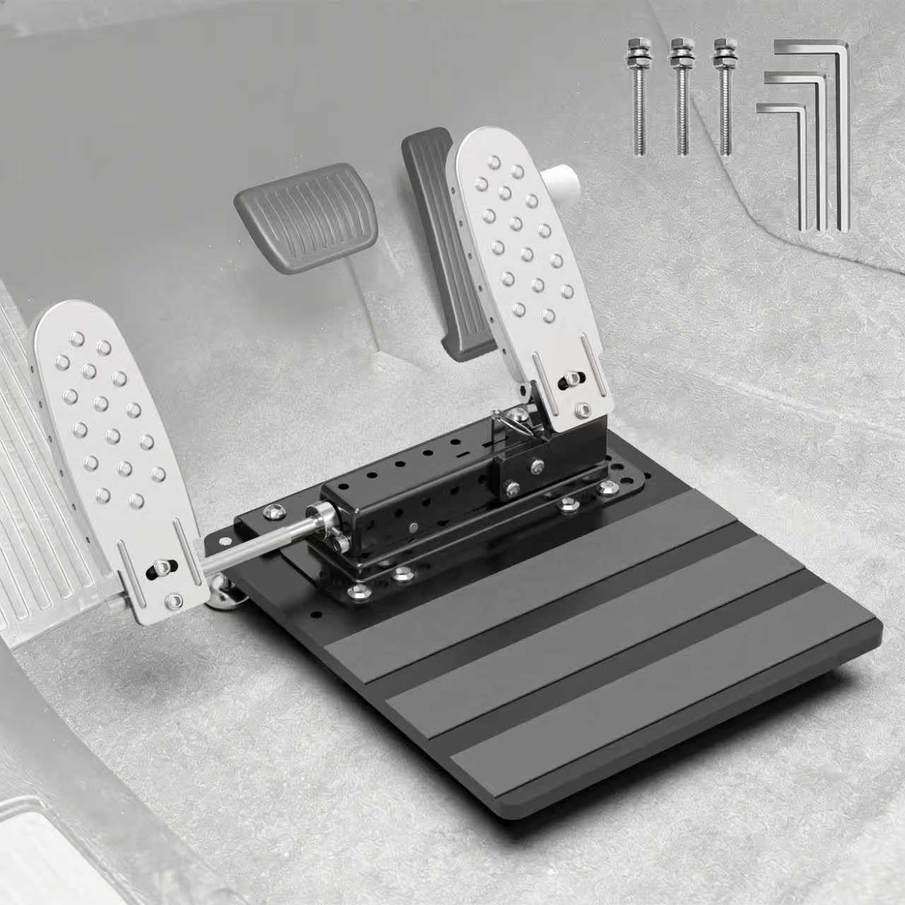 OceanicEcho front view of left-foot accelerator showing compact pedal and position benefits