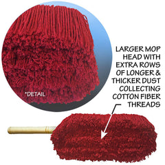 OCM Brand duster in use on car hood demonstrating quick dust removal between washes