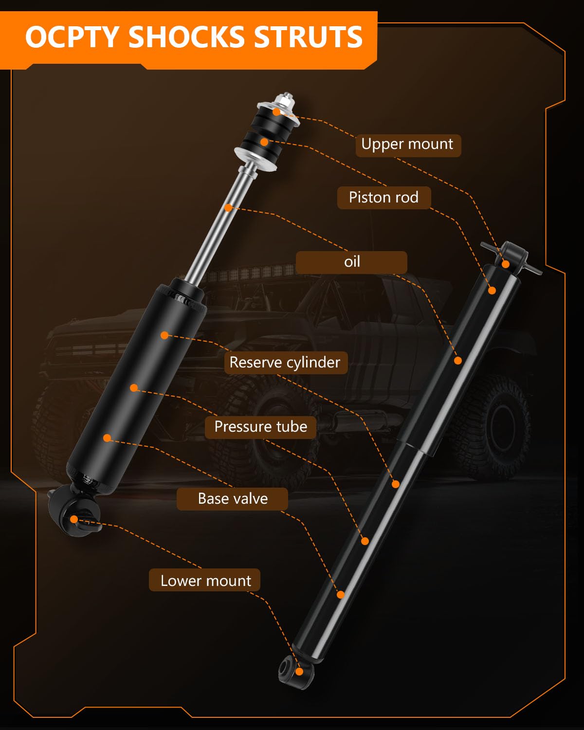 OCPTY shocks fitted on Chevy Blazer in motion demonstrating improved ride comfort