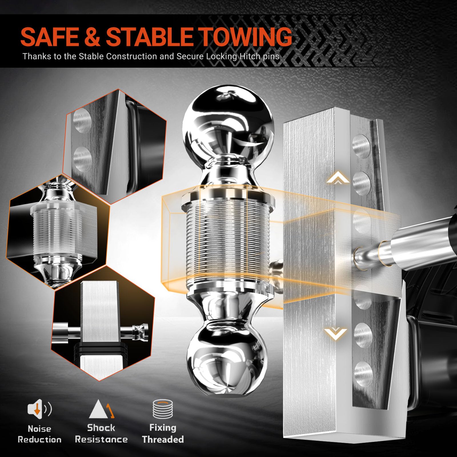 octora ball mount with 2-inch ball installed demonstrating versatility