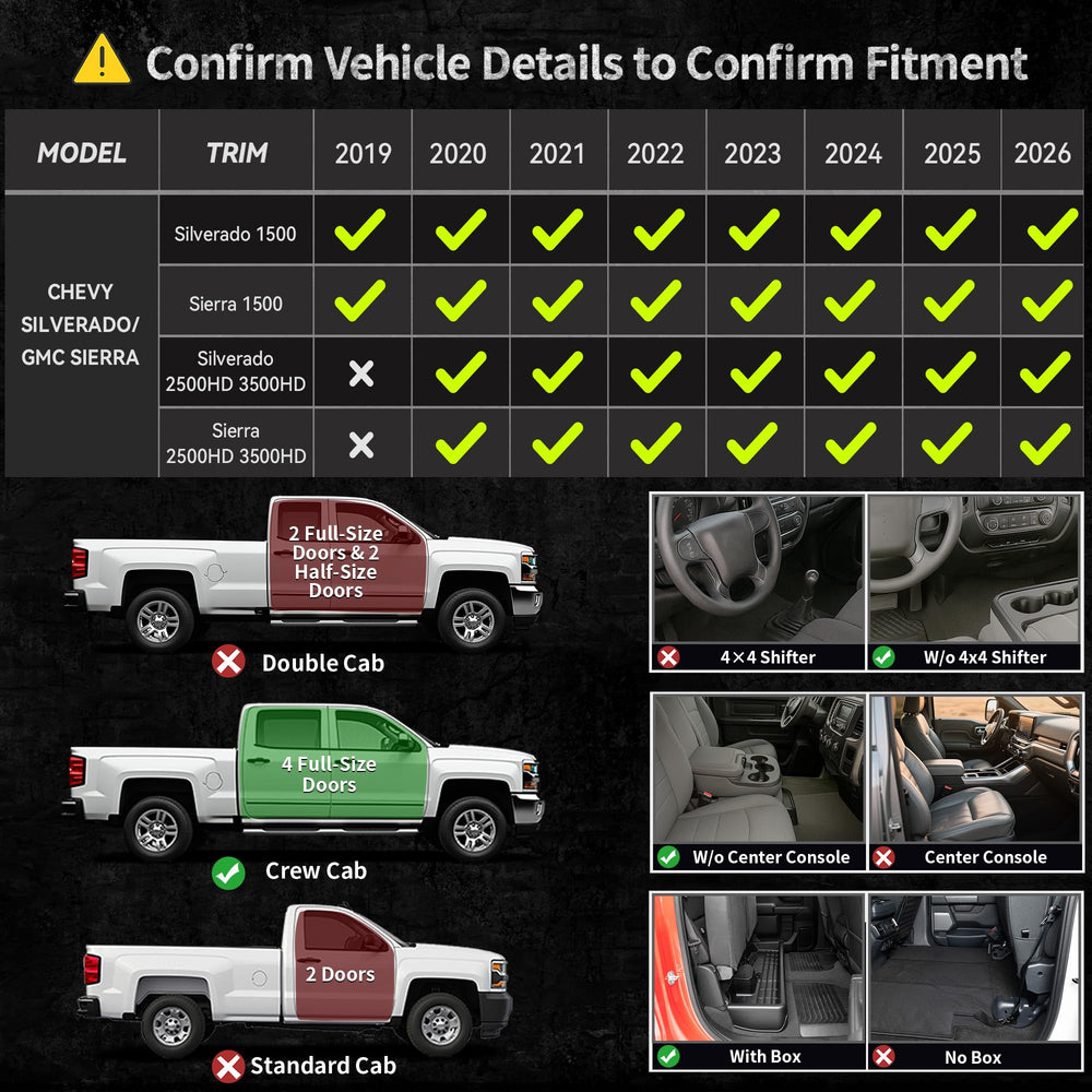 OEDRO passenger-side liner in GMC Sierra with factory-matching integration