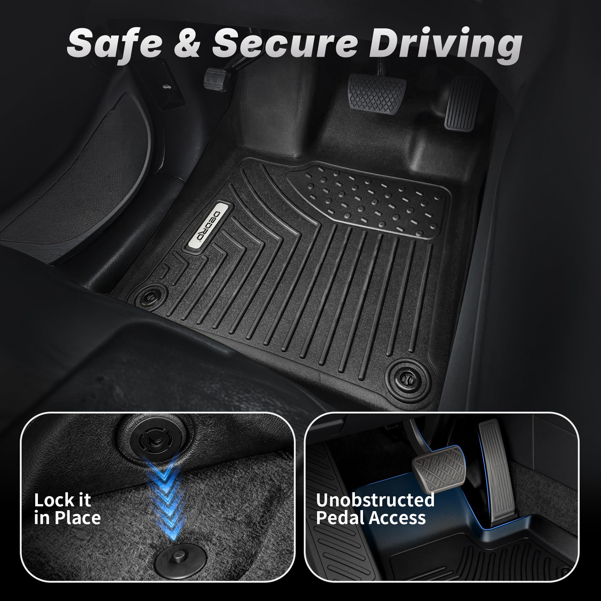 OEDRO rear floor liner in Honda CRV keeps backseat area clean and durable