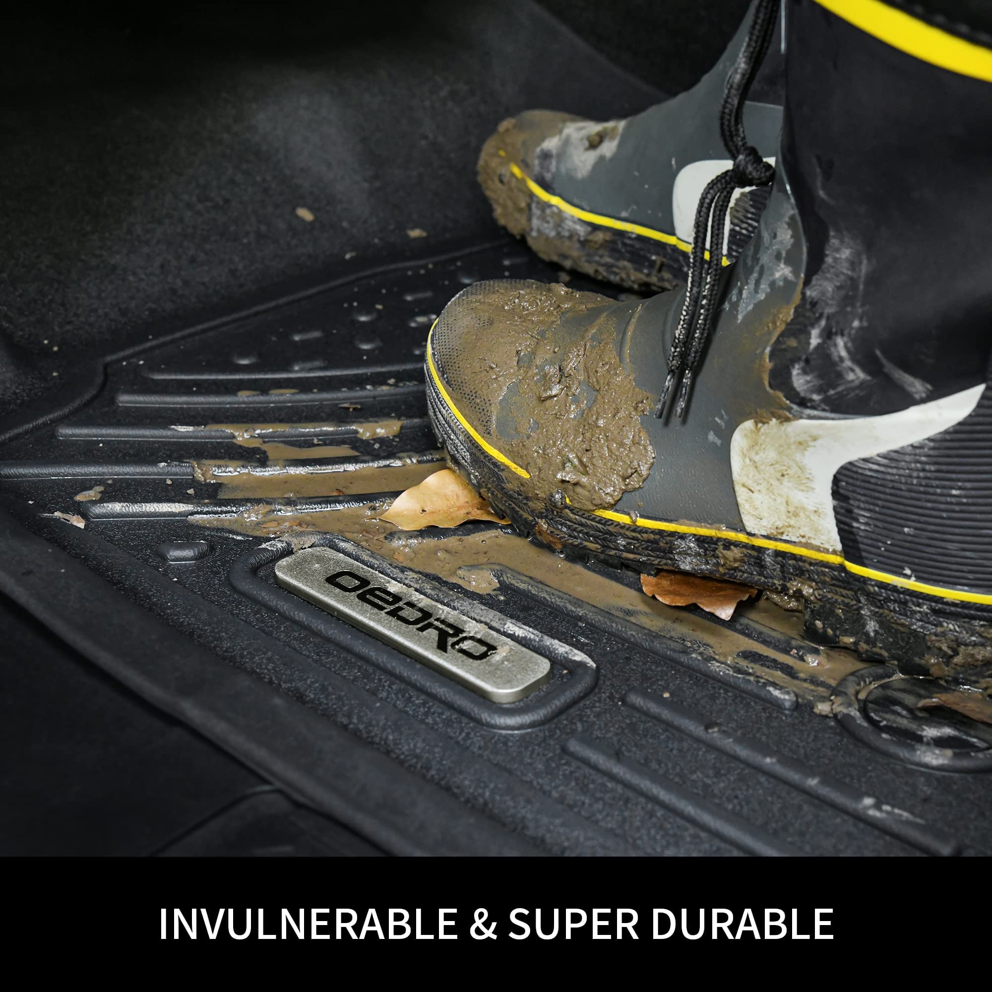 OEDRO mats installed in truck interior demonstrating rugged lifestyle use