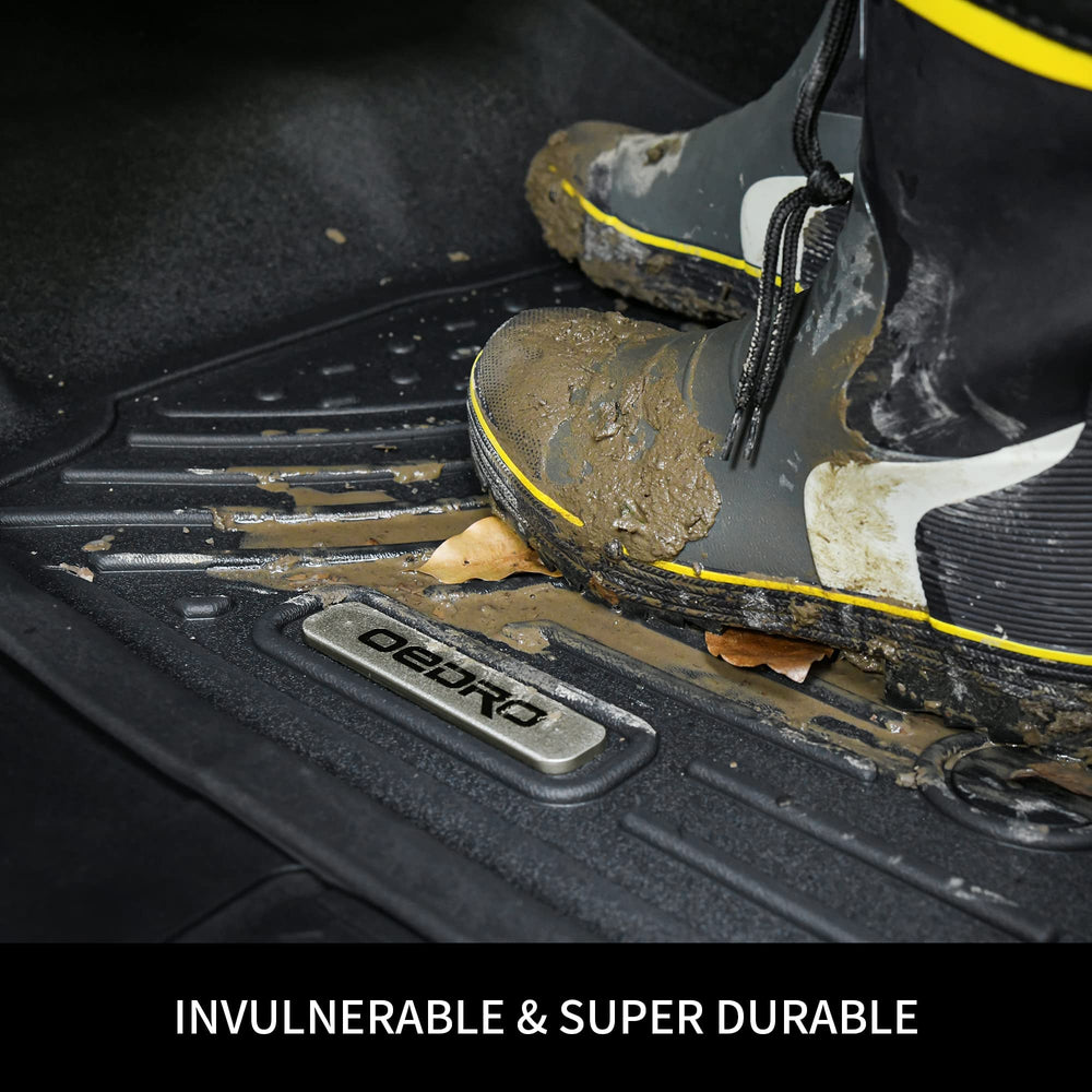 OEDRO mats installed in truck interior demonstrating rugged lifestyle use