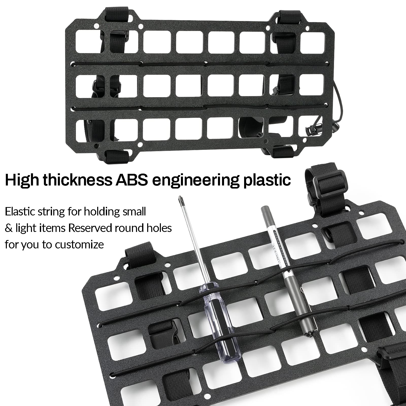 OEMASSIVE panel installed on car visor for easy reach and organized storage