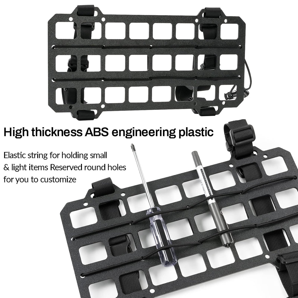 OEMASSIVE panel installed on car visor for easy reach and organized storage