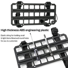 OEMASSIVE panel installed on car visor for easy reach and organized storage
