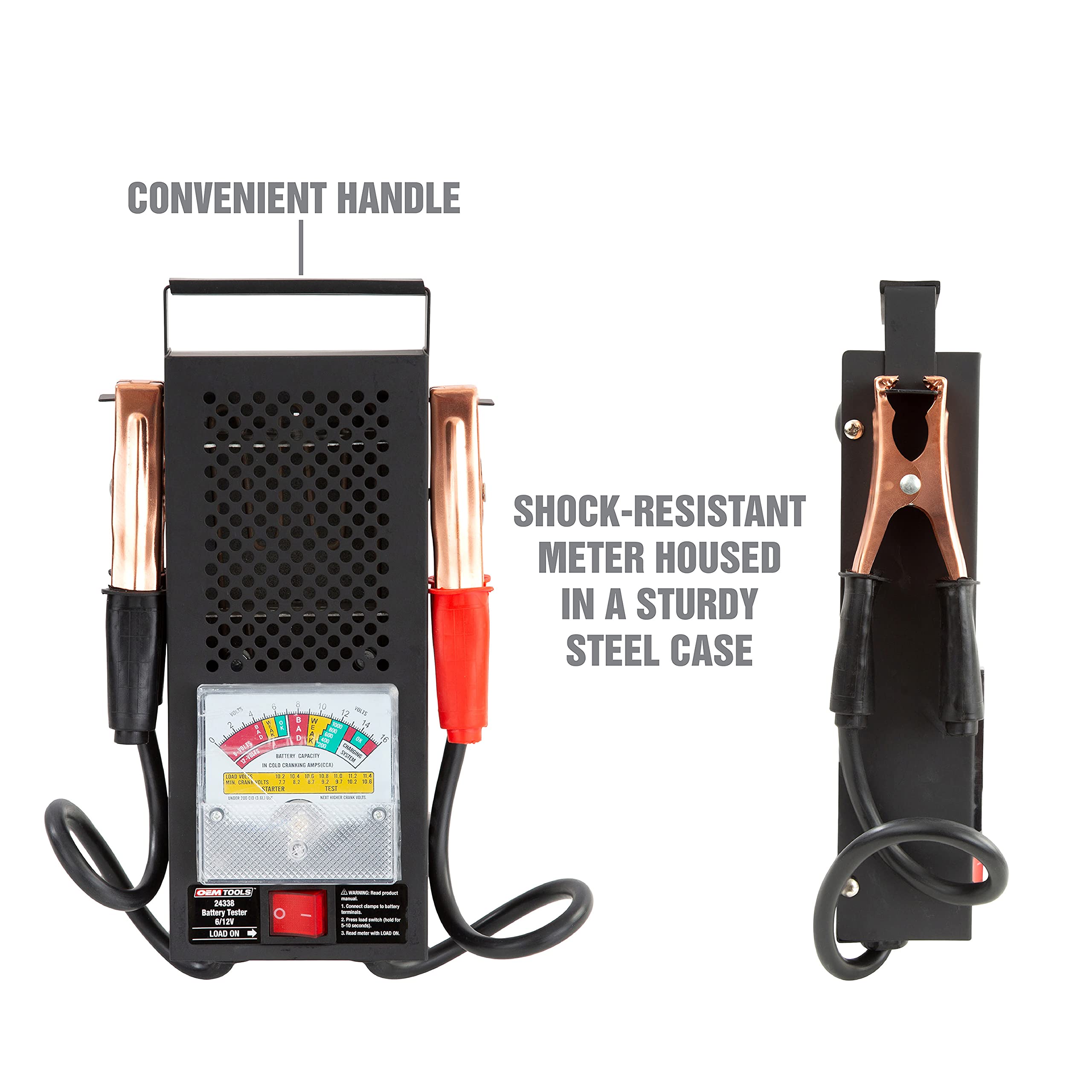 OEMTOOLS heavy-duty copper-plated clamps delivering secure battery connection