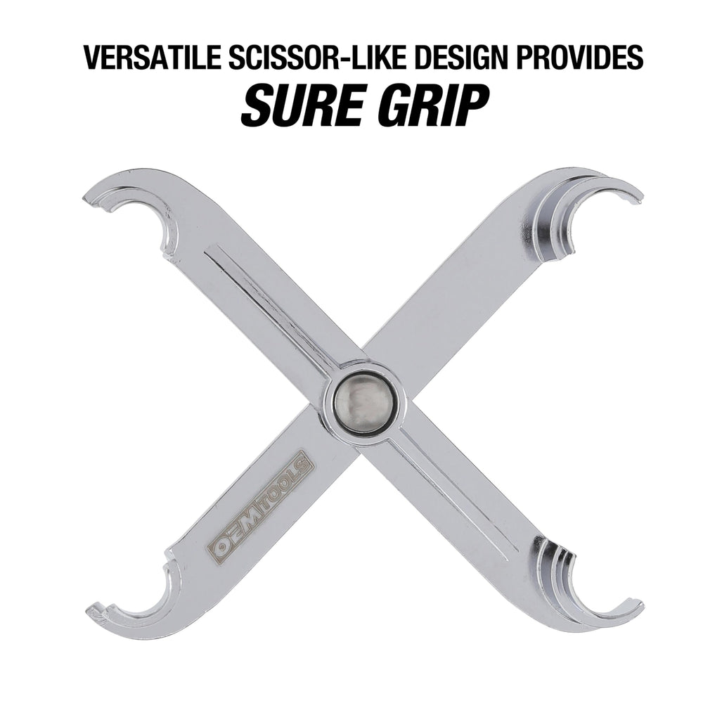 OEMTOOLS 24688 beside a ruler showing 4.5 inch length for access in tight spaces