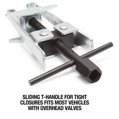 OEMTOOLS 25220 offset jaws close-up gripping spring retainer for secure hold