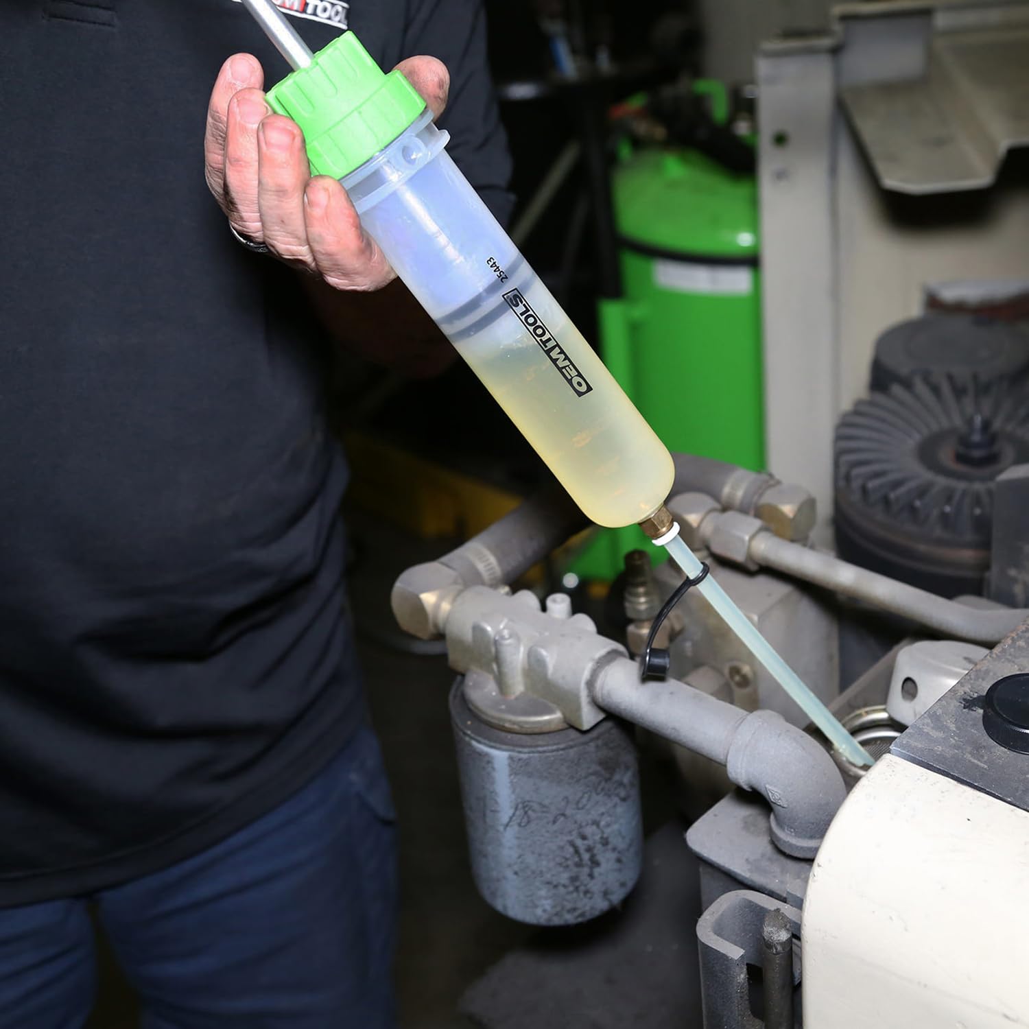 OEMTOOLS lifestyle garage setting showing quick maintenance convenience