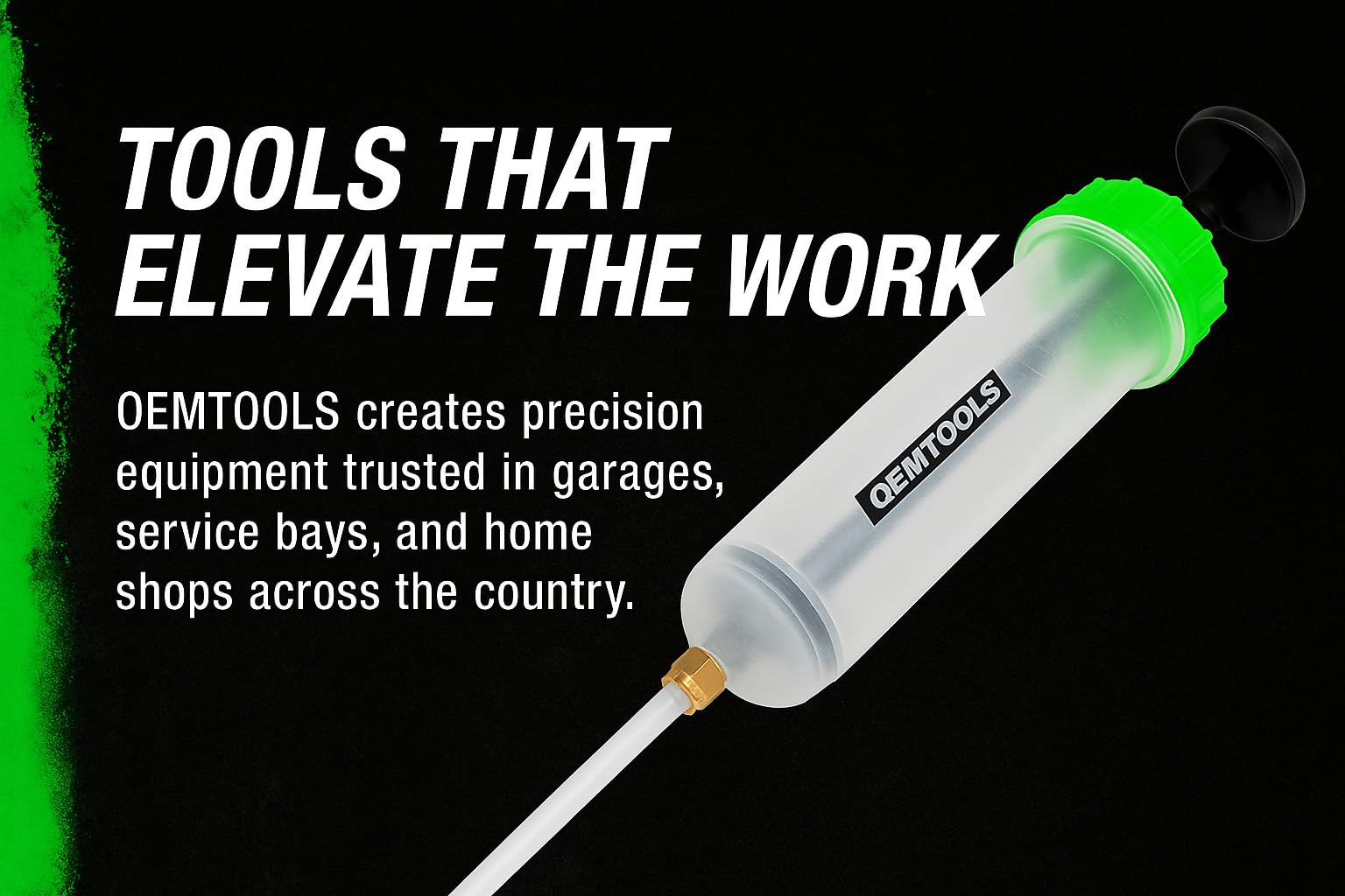 OEMTOOLS size comparison with hand showing compact 500cc capacity advantage