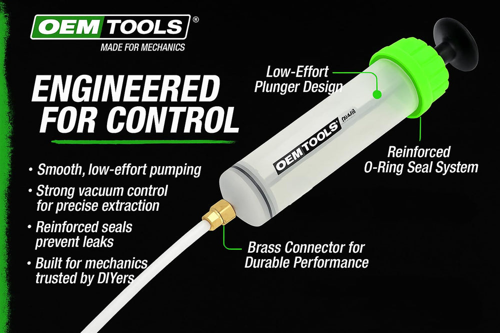 OEMTOOLS tube connection close-up showing secure fit and leak reduction