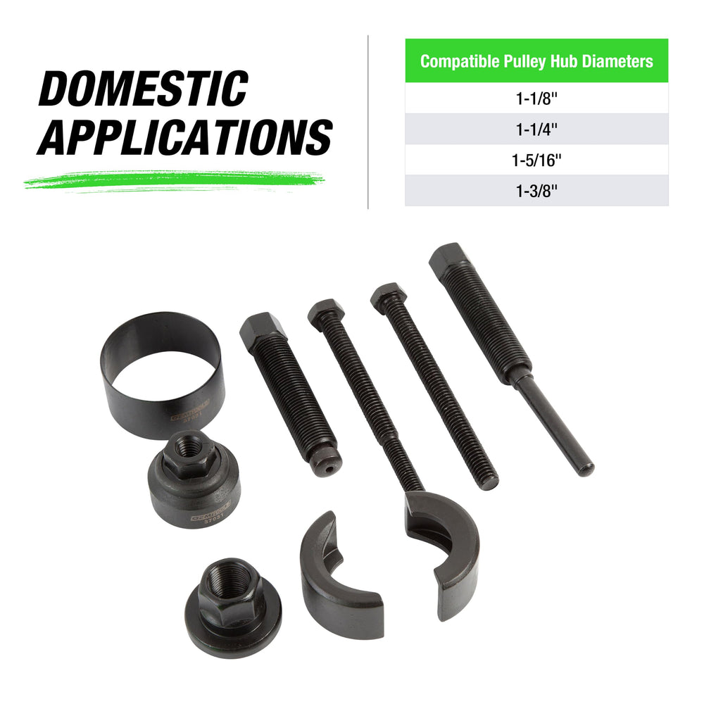 OEMTOOLS close-up of adapter blocks ensuring correct pulley centering