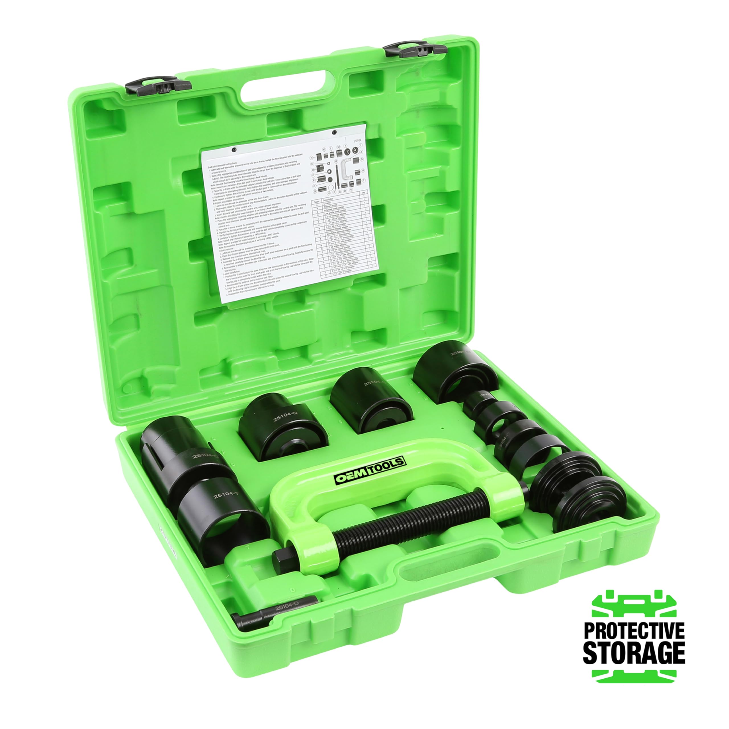 OEMTOOLS heavy-duty C-frame press detail showing forged steel strength