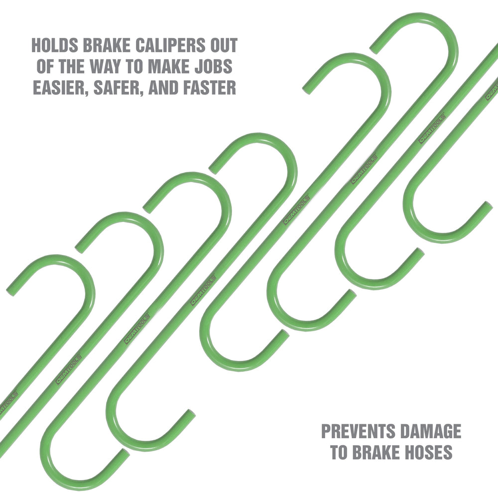 OEMTOOLS caliper hanger supporting a removed caliper to avoid hose stress