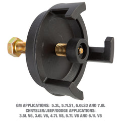 OEMTOOLS center forcing screw close-up showing durable construction benefit
