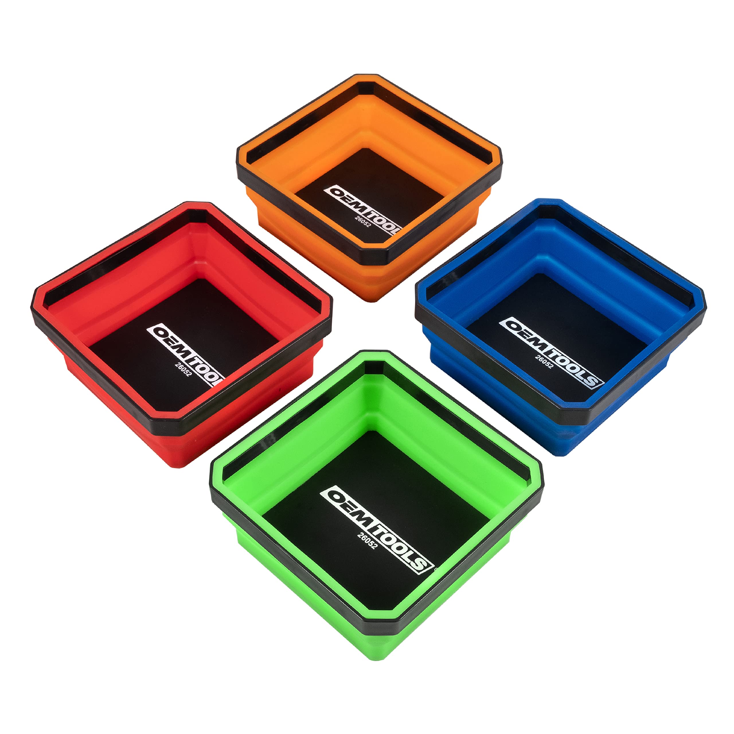 OEMTOOLS front view showing folded and expanded trays for compact organization