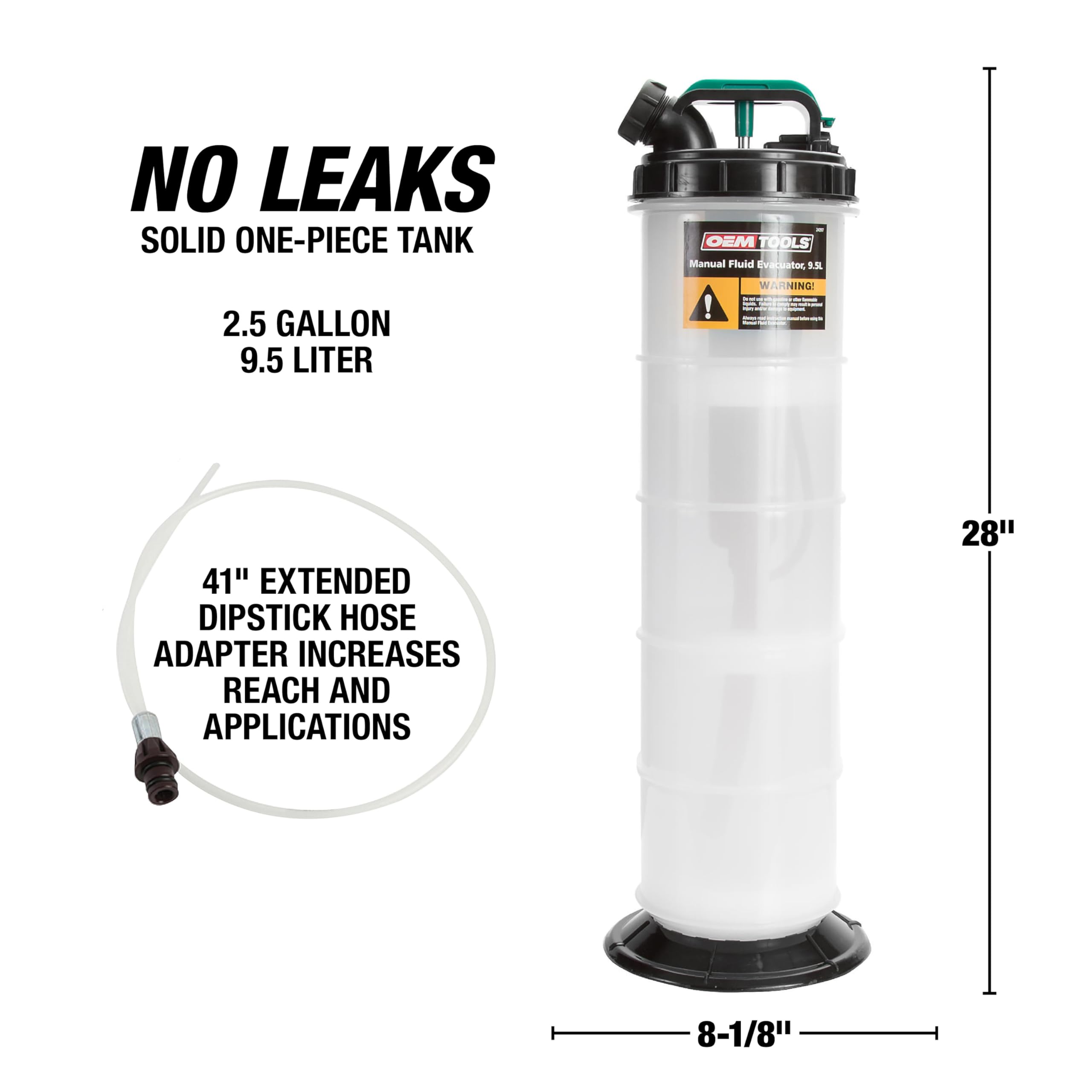 OEMTOOLS in use under car for fast, mess-free oil removal